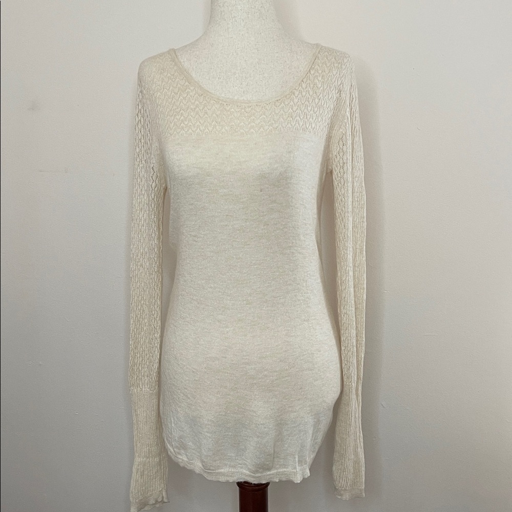 Angel of the North Anthropologie Lace Knit Sweater S Boho